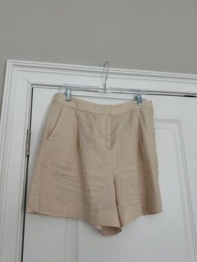J. Crew Factory Beige High-Rise Linen Blend Shorts